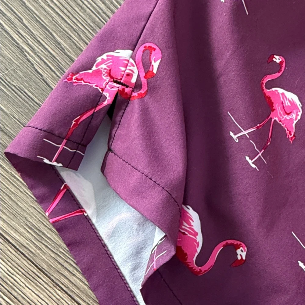 Tropical Flamingo Swim Trunks - Purple